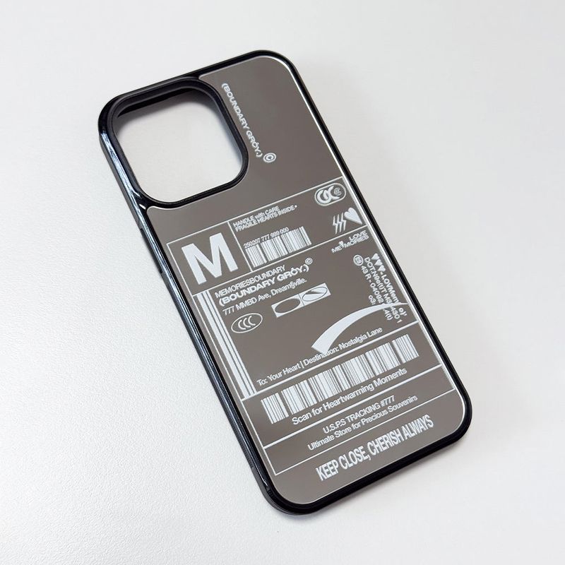 MEMORIESBOUNDARY（メモリーズバウンダリー）の「Fresh Love Delivery Label Bumper Mirror Phone Case (WH)（Smartphone Accessories）」