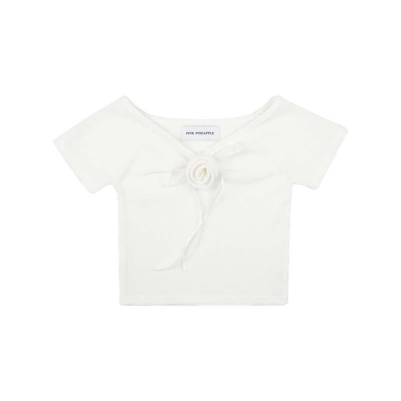 ROSETTE SHIRRING TOP (2 COLORS)