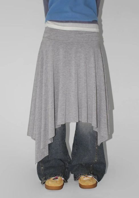 SHIRRING UNBALANCE SKIRT