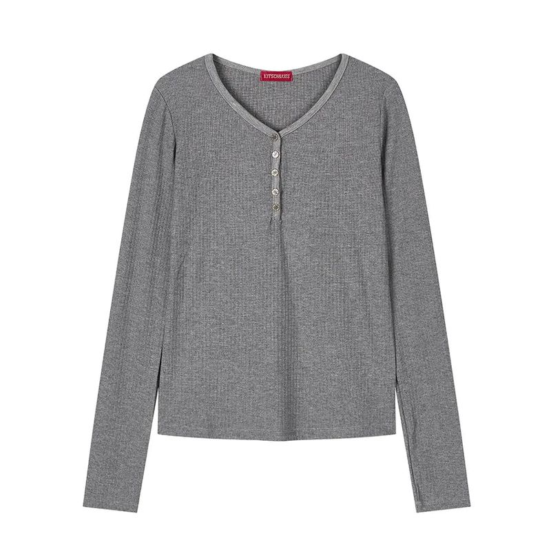 Ribbed Henley Neck Long Sleeve (26FTP-LSTS03)