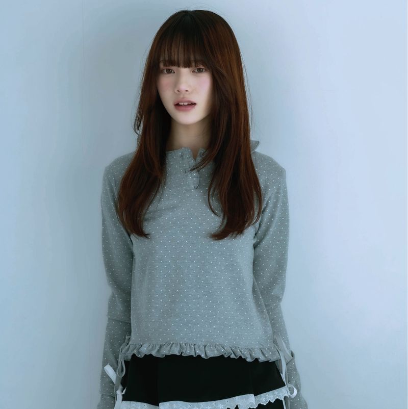 LITALMUTE(リタルミュート)の「dot frill tee (gray)(Tops)」