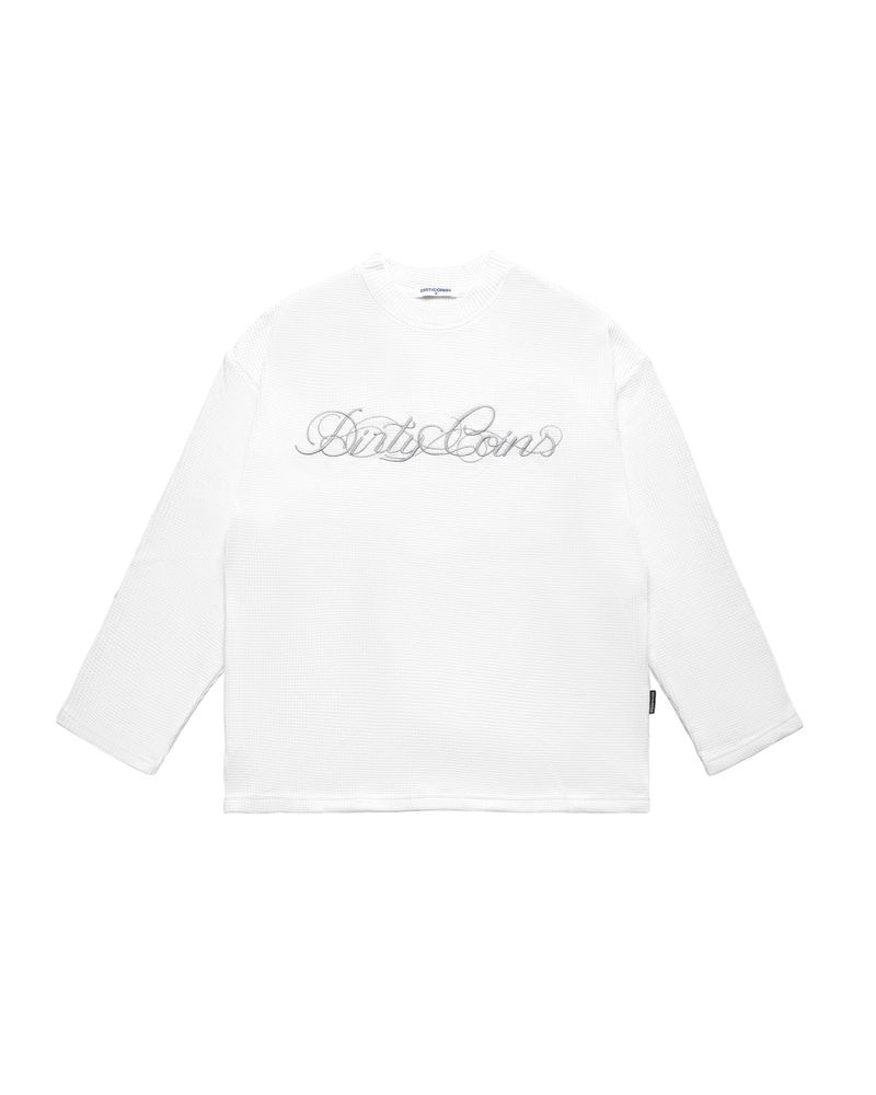 DirtyCoins（ダーティーコインズ）の「DirtyCoins Script Waffle LS T-Shirt White（Tops）」