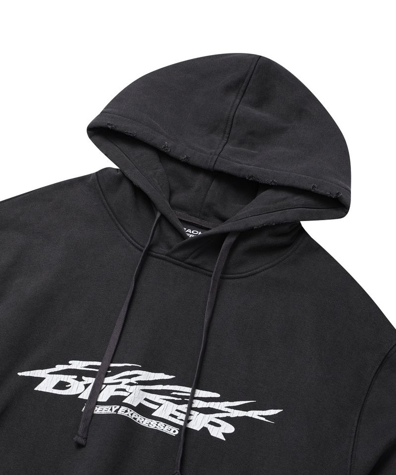 GRAFFITI CRACK HOODIE_CHARCOL