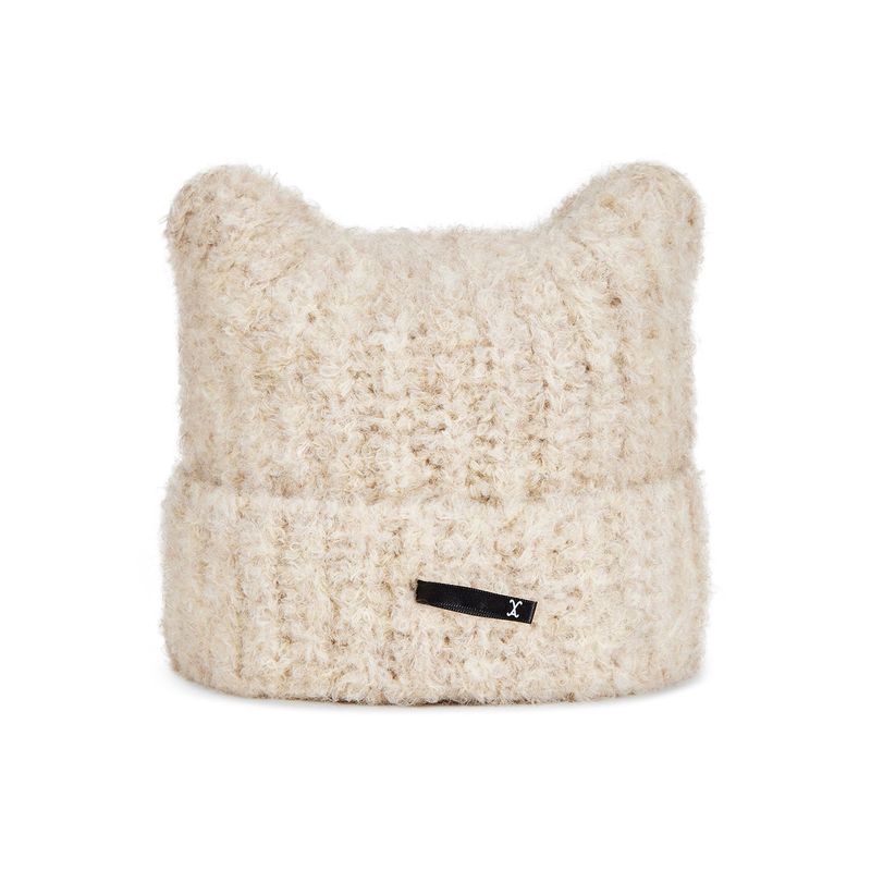 VARZAR Safety Pin Square Beanie / Cream