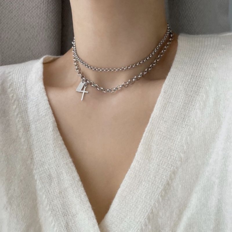 Acer rojo(アセルロジョ)の「vop Bold Cross Two-Line Chain Choker Necklace(Accessories)」