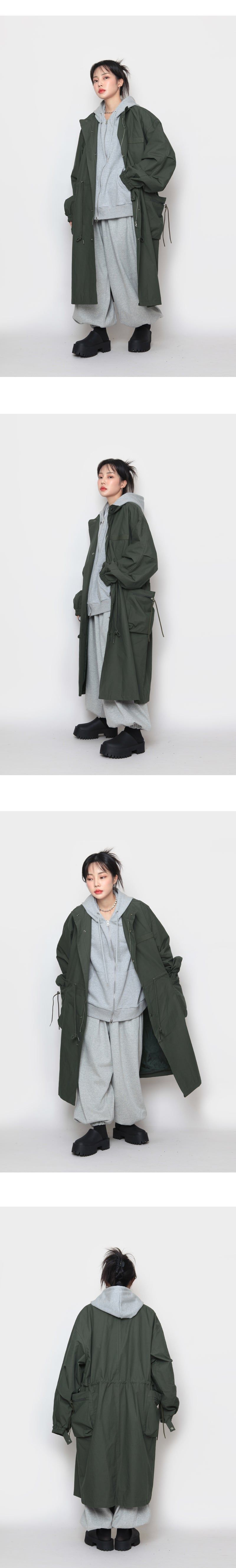 Long Trench Bomber Jacket