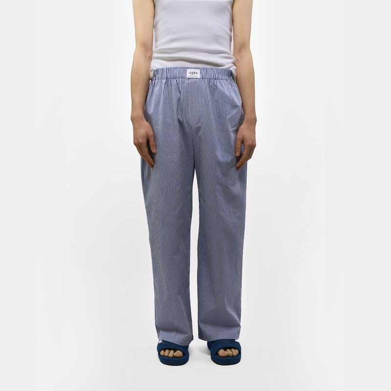  UNISEX STRIPED LABEL BOXER PANTS_NAVY