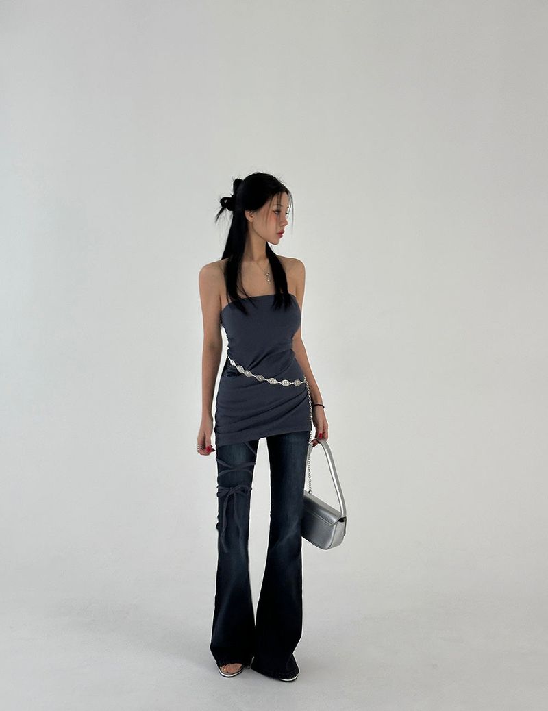 blue dark blue bootcut jeans