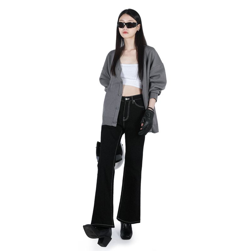 OVERSIZED CARDIGAN GRAY