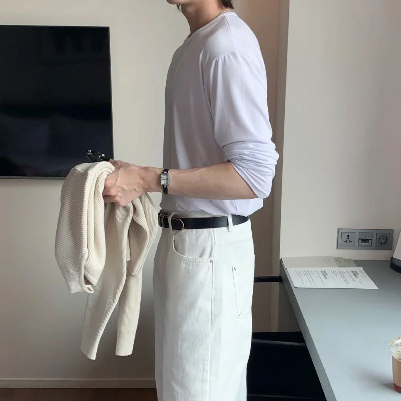 [1+1] LMN Essential Comfort Cotton Long Sleeve T-Shirt (9 colors)