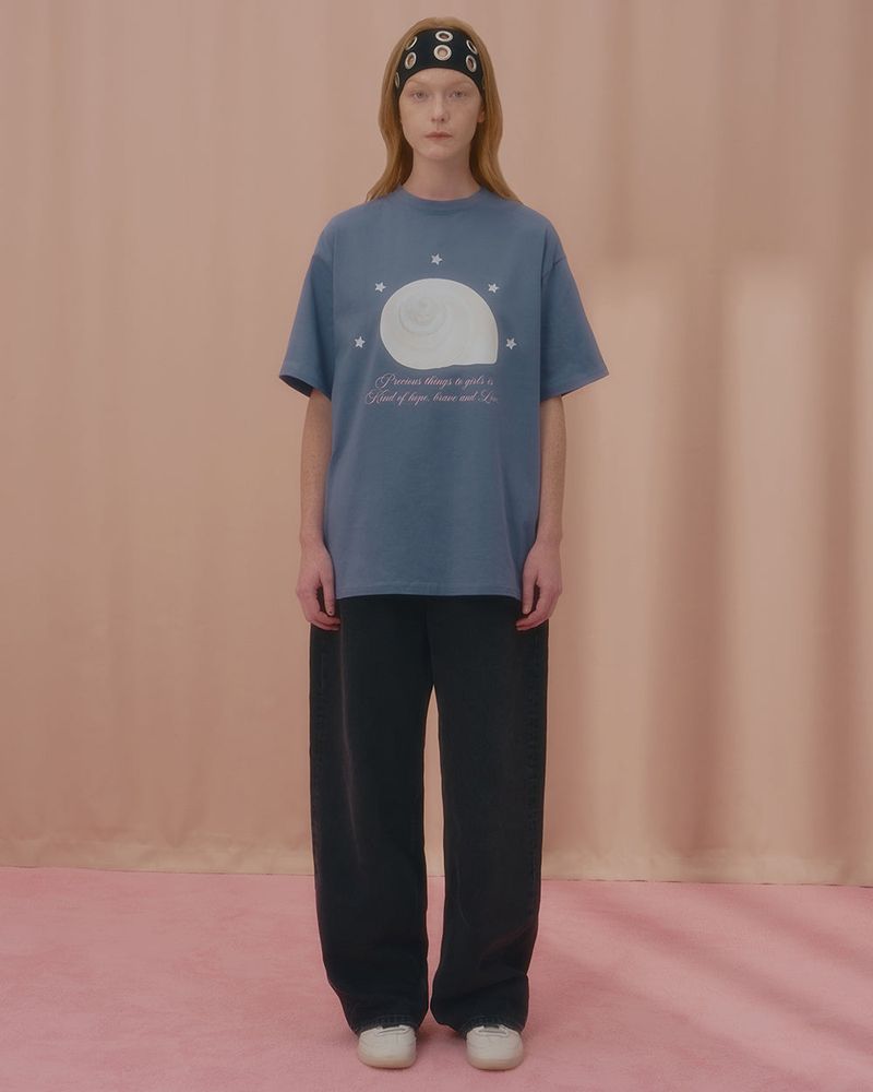 CHARMING SHELL TSHIRT-BLUE