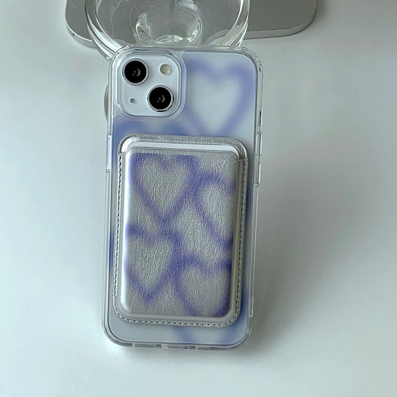 Blue - Blur Pattern Magsafe Phone Case Card Pocket Set