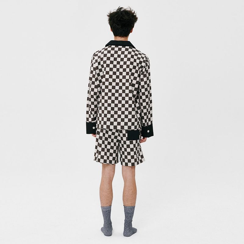 (M) Black Grid PJ Shorts