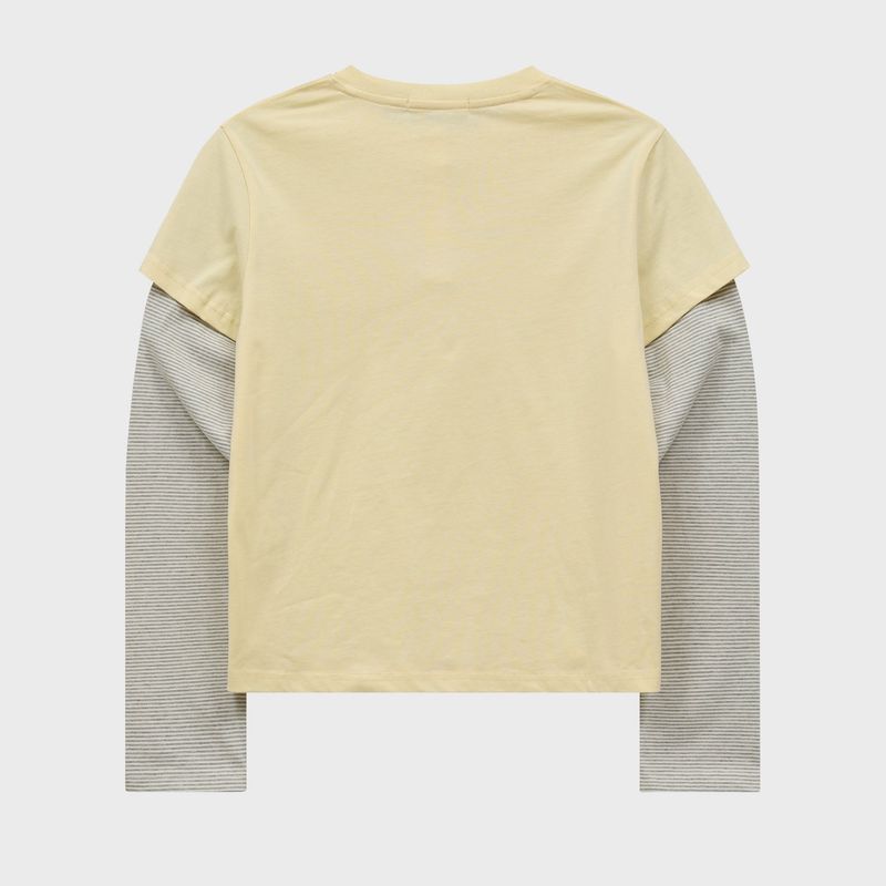 MELLOW DREAM Stripe Layerd T-shirt