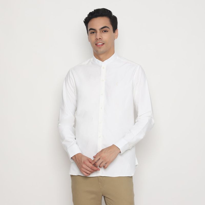 MON AKITA - Tooru Men's Long Sleeve Shirts White