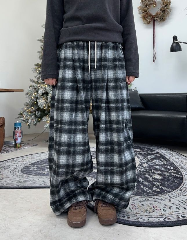 SATIIIZ（サティーズ）の「Kale Check Wide Banding Pants（Pants）」