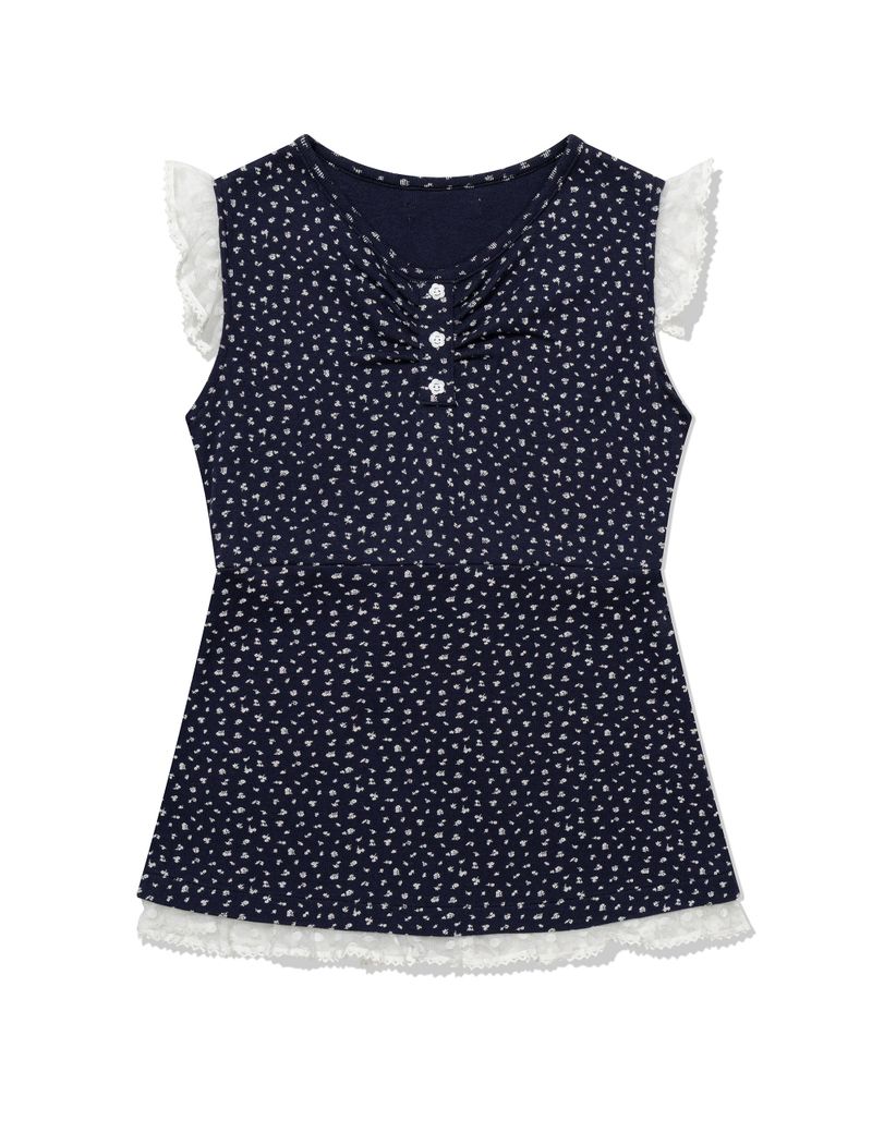 FLOWER LACE SLEEVELESS(NAVY)