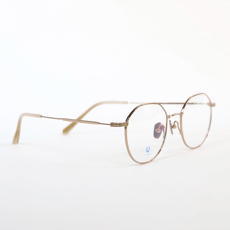 Knouun Round titanium glasses CODE. 101. D Rose Gold