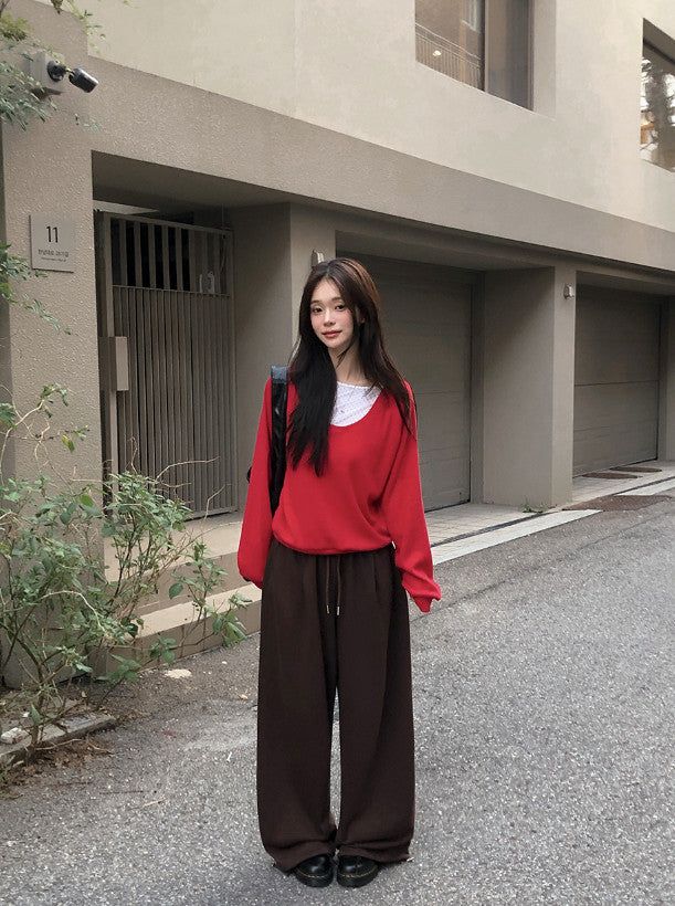 U-neck Eyelet Basic Knit T-Shirt (4color)