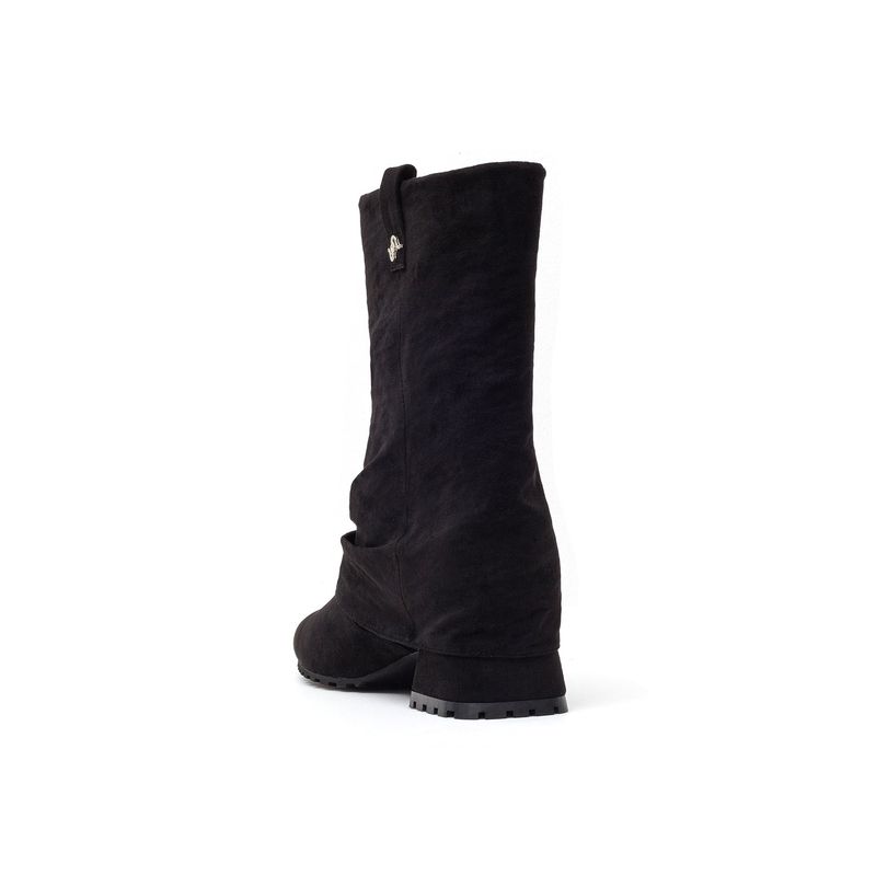 Slouchy Walker Boots(Suede Black)