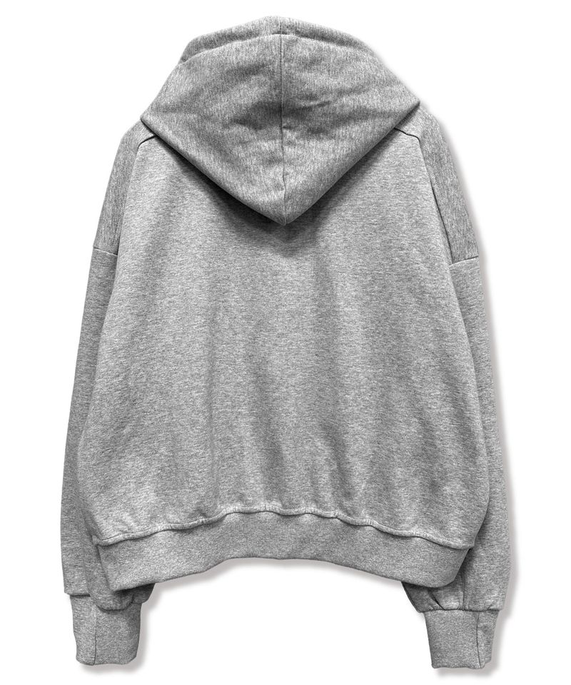 Gothic Cross Arch Lettering Hoodie_Gray