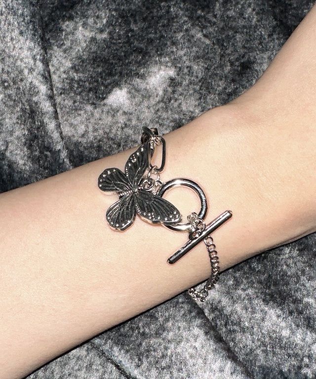 Butterfly Toggle Bar Bracelet