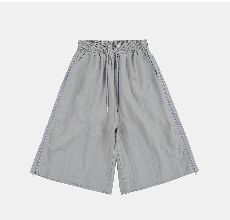 Side seam zip-up bermuda half pants