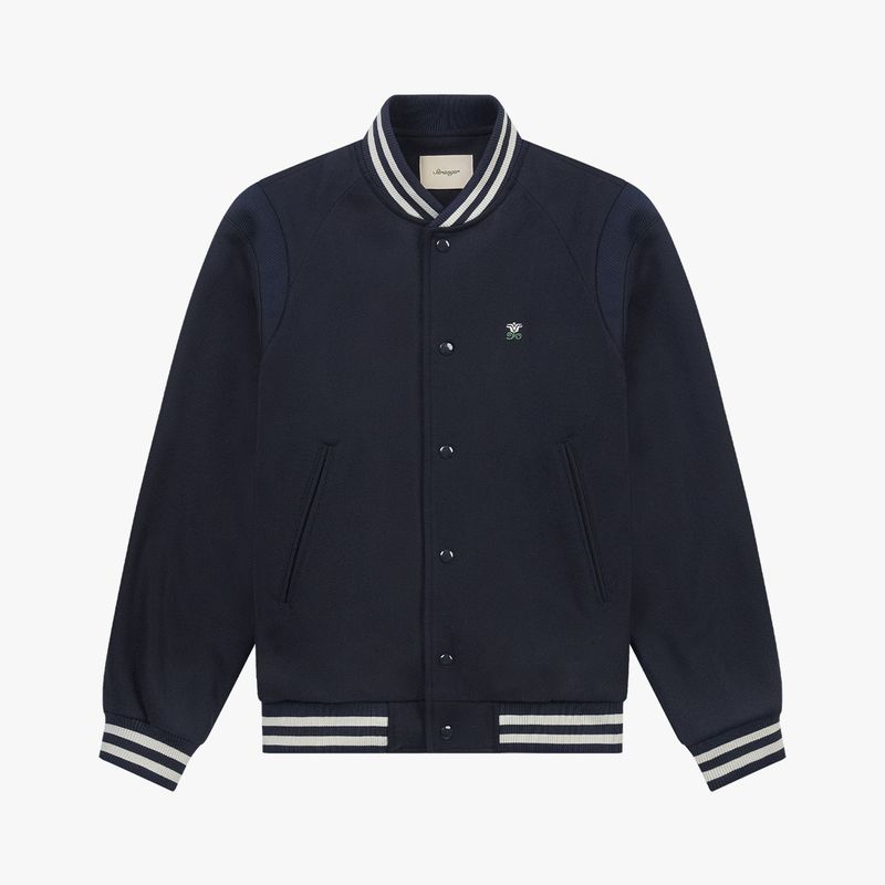 Stranger（ストレインジャー）の「Stranger Regular Fit Embroidery Wool Varsity Jacket (Navy)（Jackets/Outerwear）」