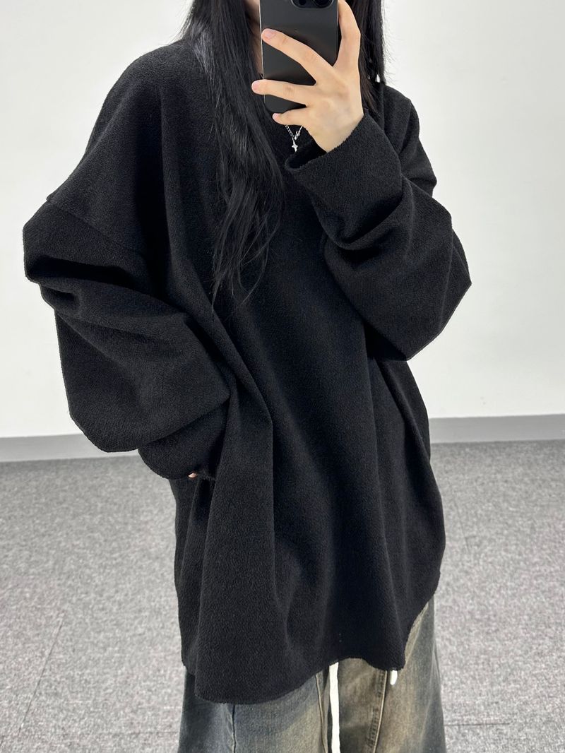 stretch boat-neck knit long sleeve