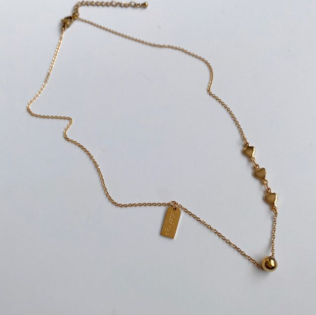 shii Ball Simple Heart Two Way Handmade Necklace