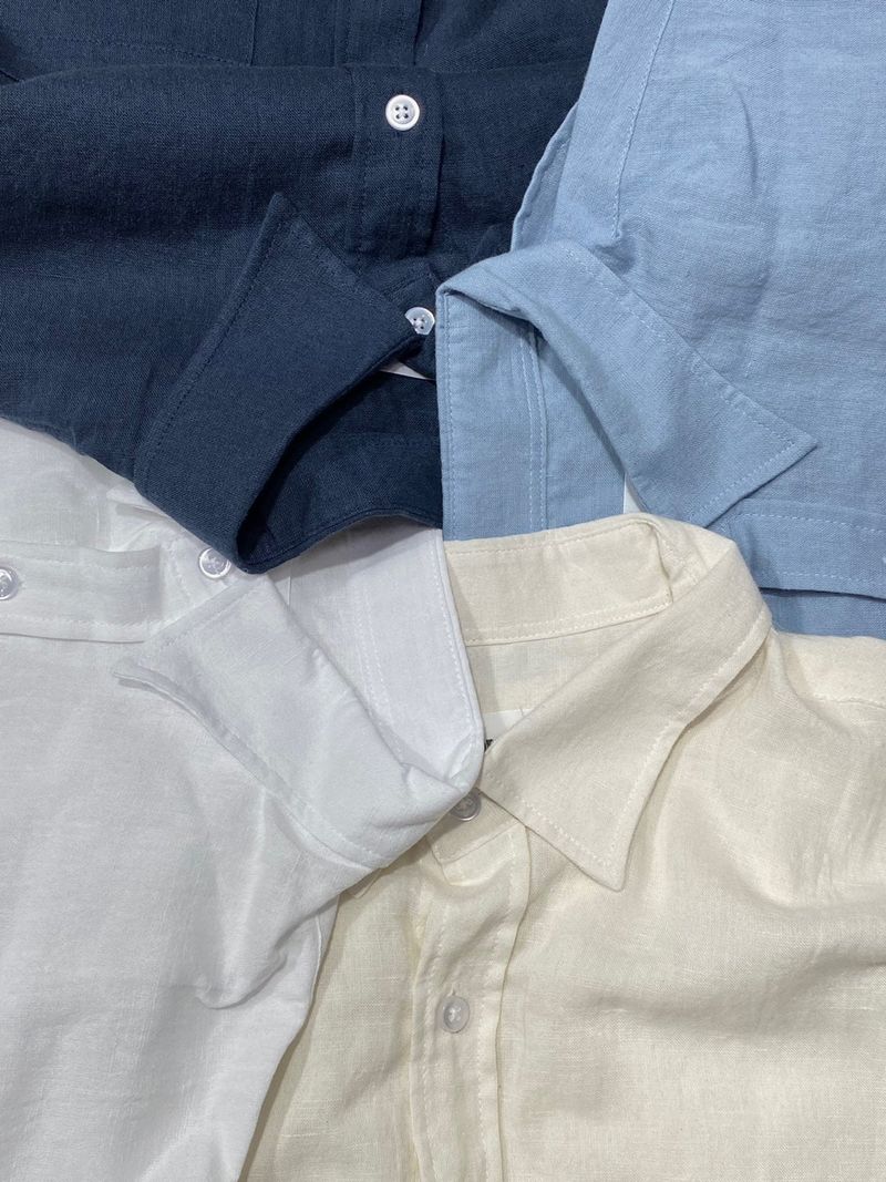 Basic linen short sleeve shirt 4C