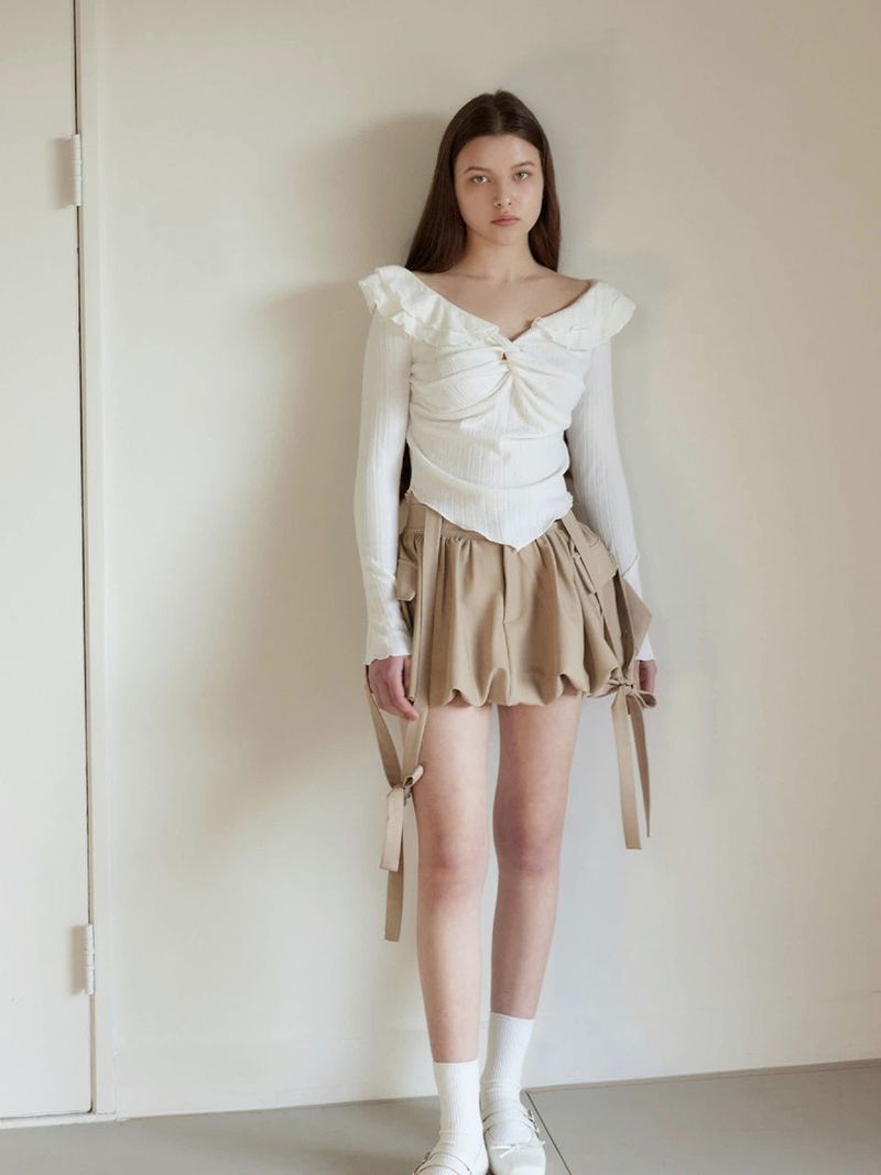 MOIFAIRE(モイフェア)の「BALLOON POCKET MINI SKIRT PANTS / BEIGE(Skirts)」