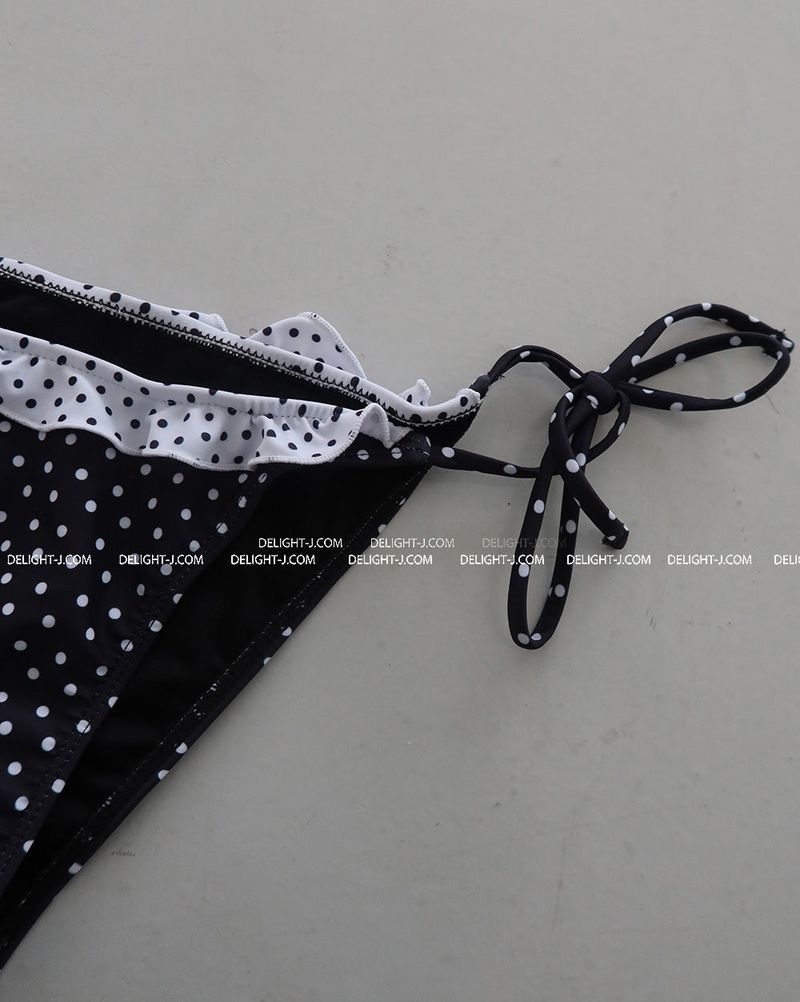 a dot-frilled bikini