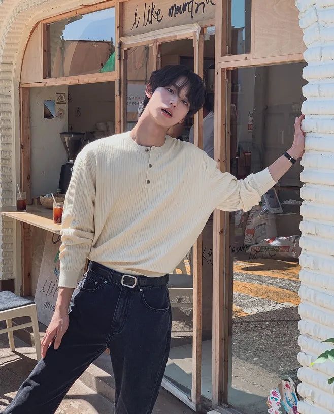 Cannon More Henley Neck Knit