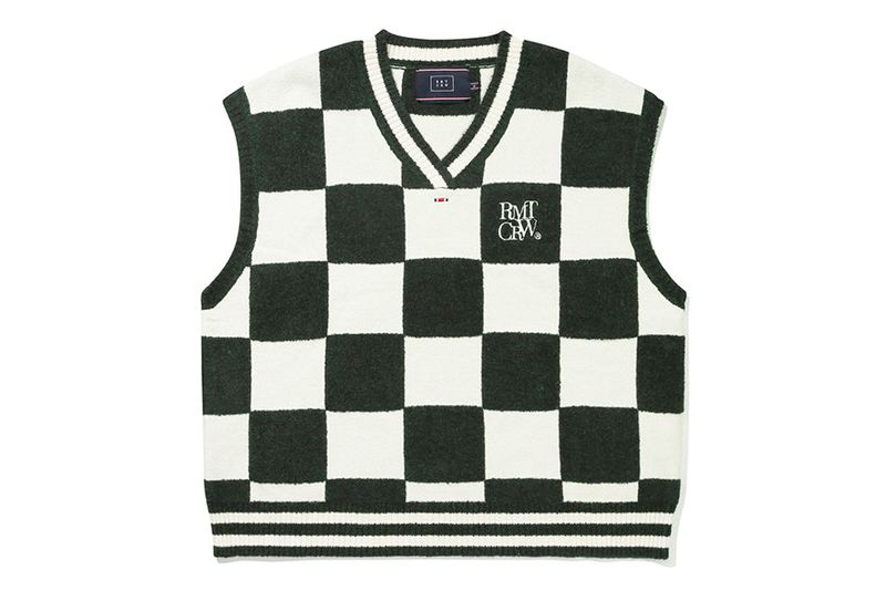 CHECKER BOARD TERRY VEST_GREEN