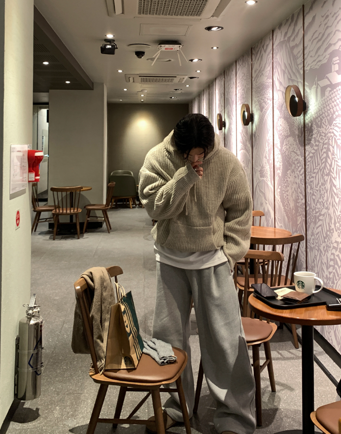  Sydney Heavy Duty Wool Blend Overfit Knit Hoodie