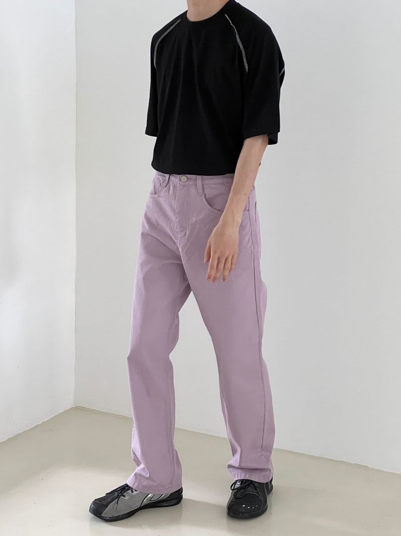 Turbid pink cotton pants