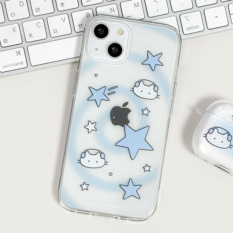 [Gel-hard] Y2K cat Phone case (Blue) (only case)