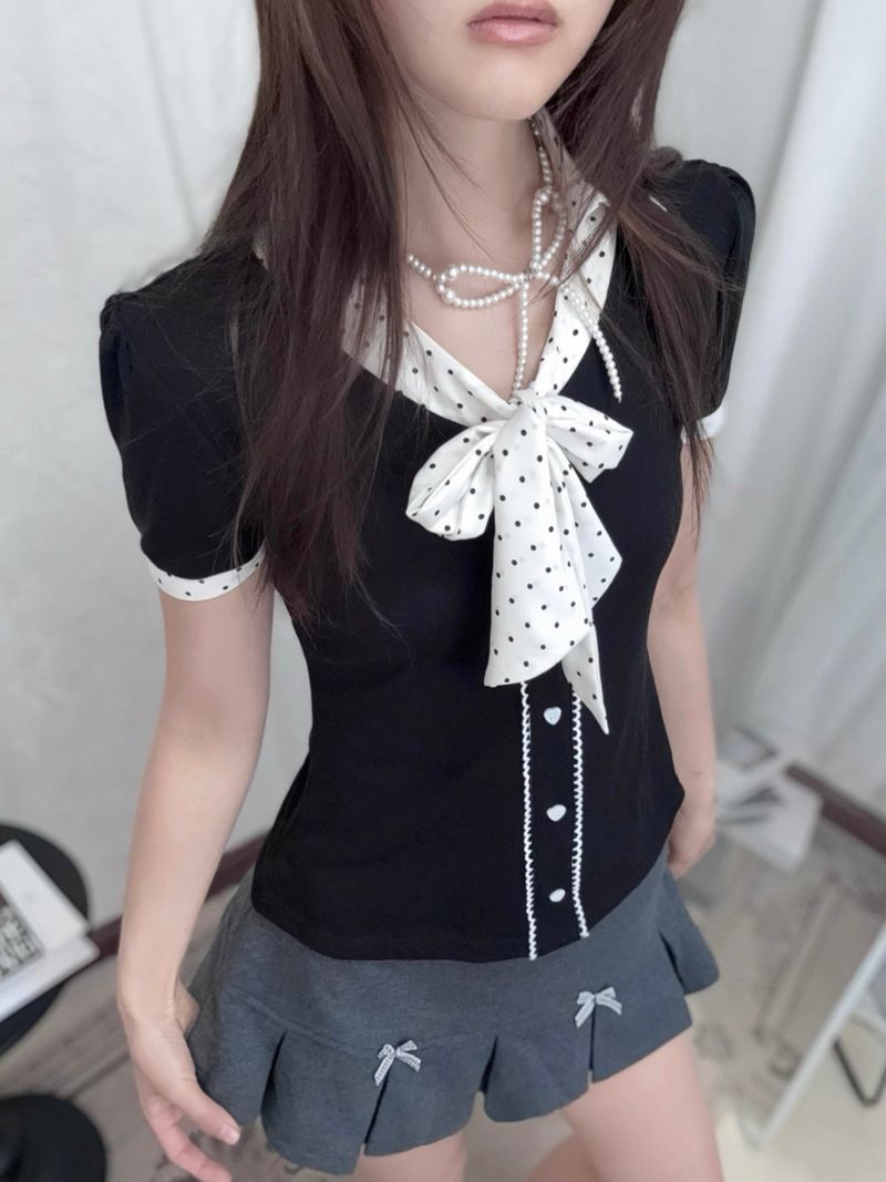 Polka Dot Patchwork Shirt