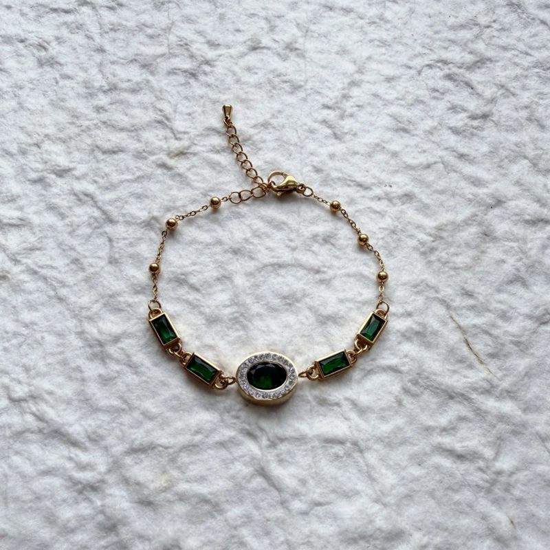 Green Gem Chain Bracelet