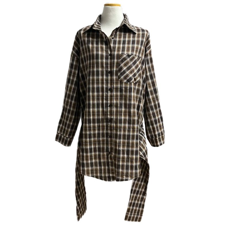 Rook Waist Point Check Long Shirt