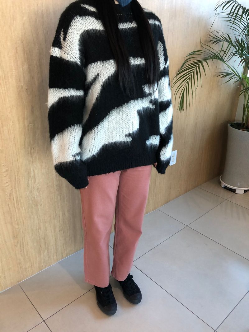 Printing wave mohair knit