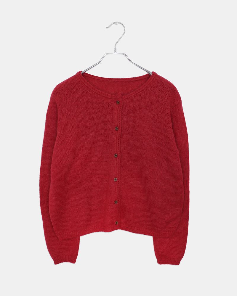 Mess Basic Round-Neck Long-Sleeve Cardigan