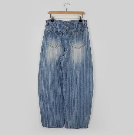 Smoke Washed Stripe Denim Pants
