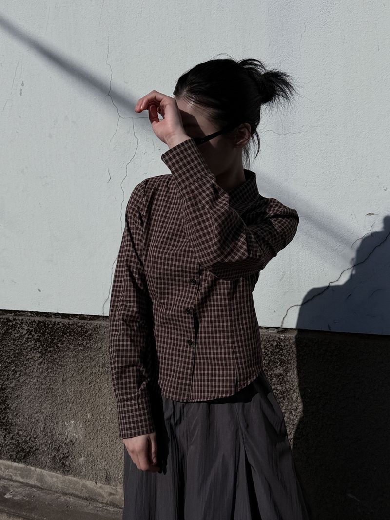  GINGHAM CROP SHIRT