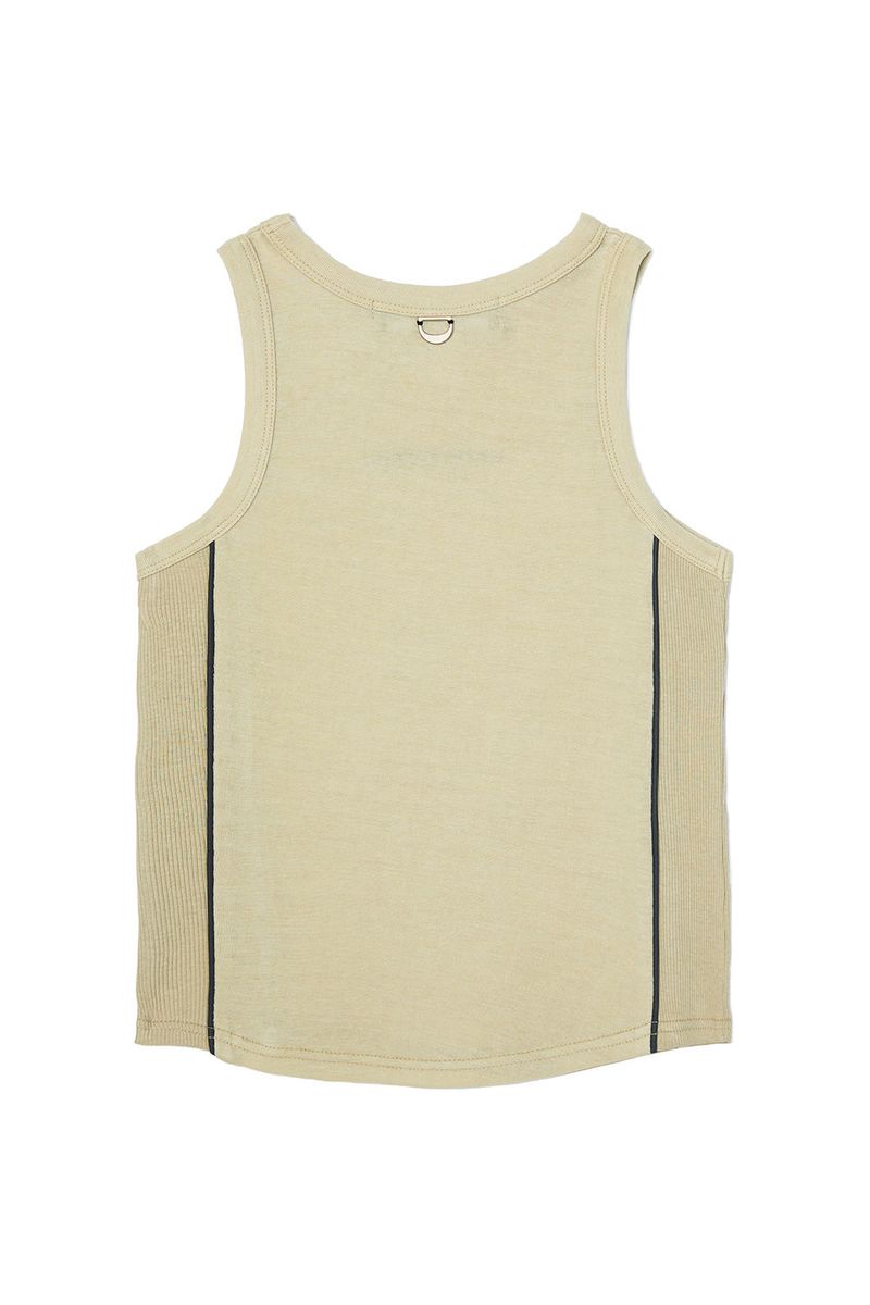 REFLECTIVE PIPING CROP TOP_LIGHT KHAKI