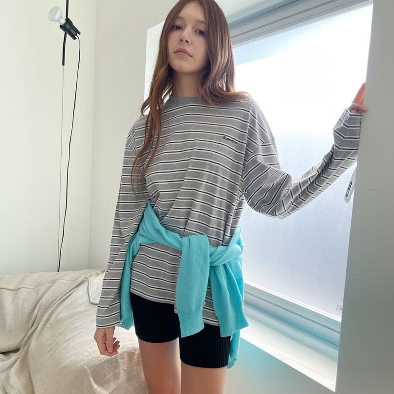 Rolling Knit Cardigan _Aqua Blue