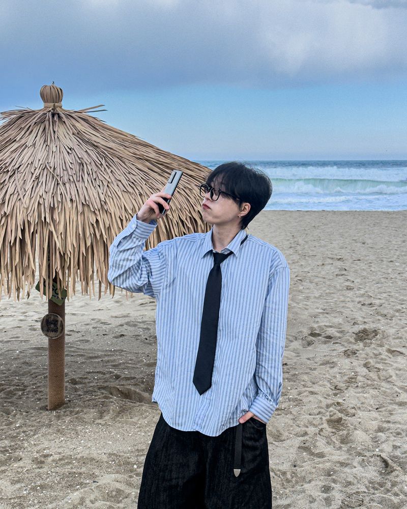Pastel Oversized Stripe Shirt