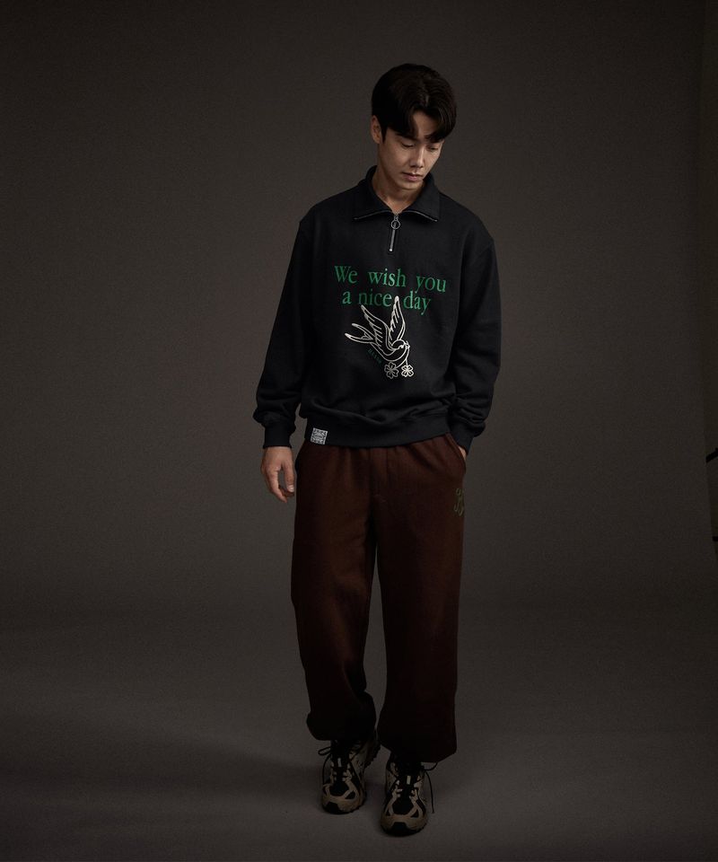 BLUEBIRD HALF ZIP-UP SWEATSHIRT NAVY