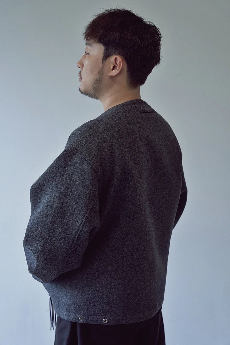 PURE-WOOL 90 Y ZIP-UP JACKET (Charcoal)